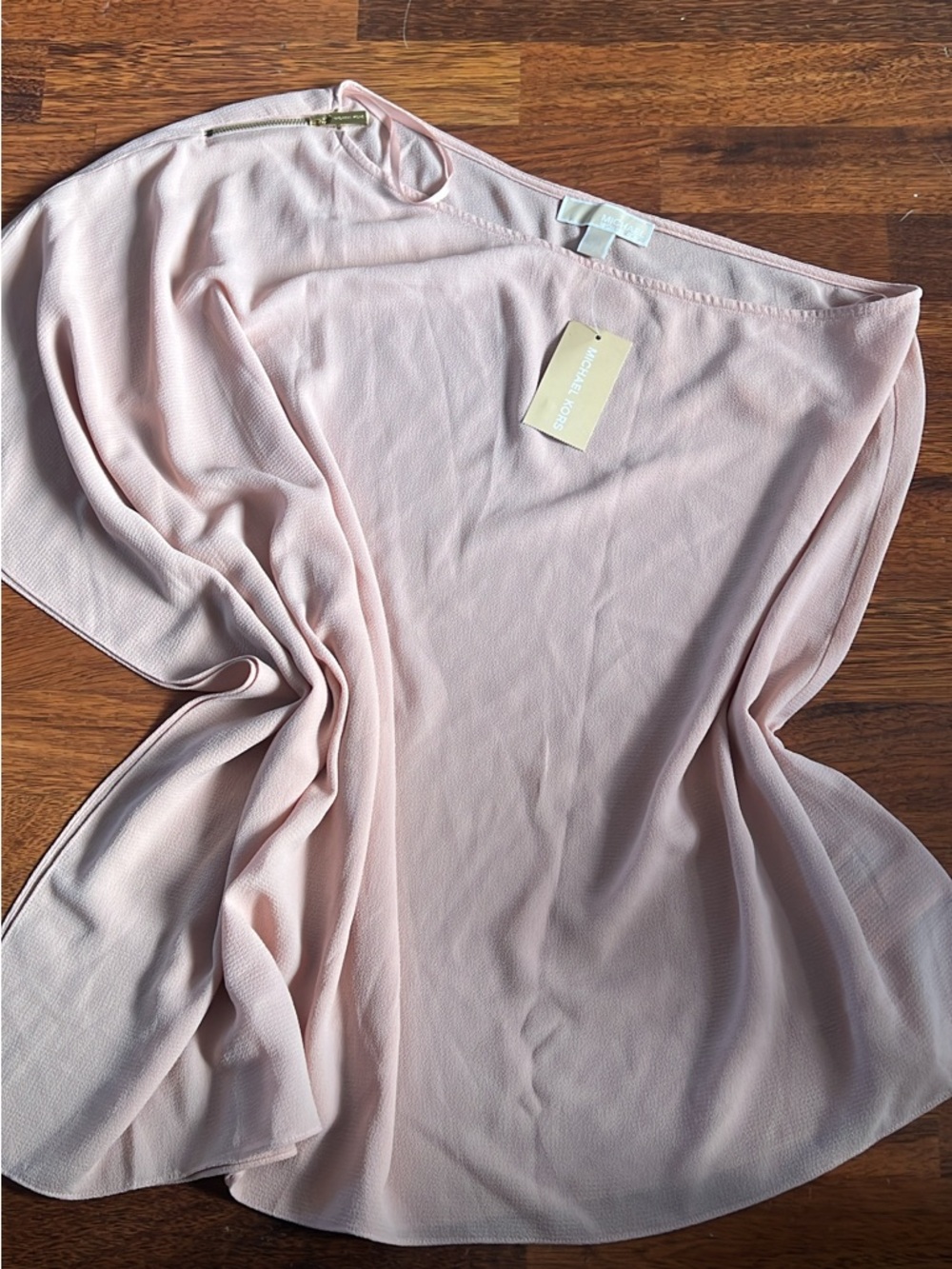 Michael Kors Pale Pink One-Shoulder Blouse